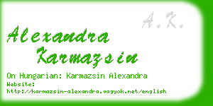 alexandra karmazsin business card